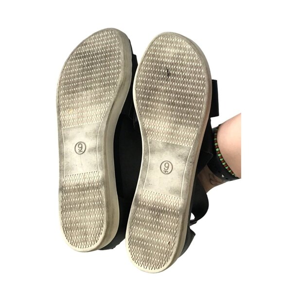 WOMENS BLACK STRAPPY SANDAL ZIP UP CLOSURE SIZE 9 - Picture 5 of 5